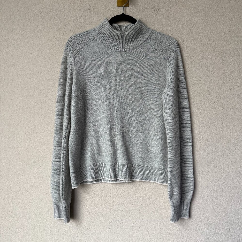 Rag & Bone 100% Cashmere Light Gray Mock Neck Sweater Size M